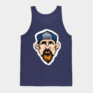 bearded redhead man in cap with earrings Tank Top